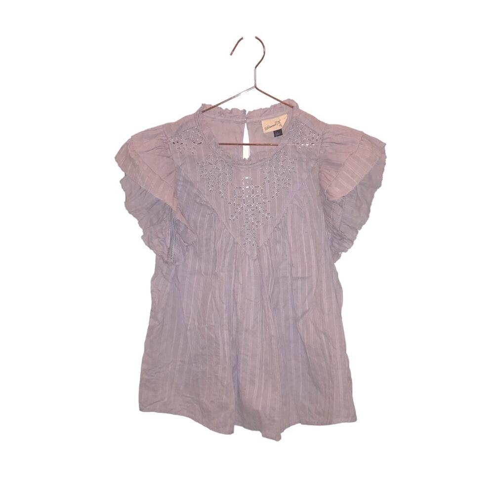 UNIVERSAL THREAD PURPLE RUFFLE SLEEVE BLOUSE large - Picture 2 of 8